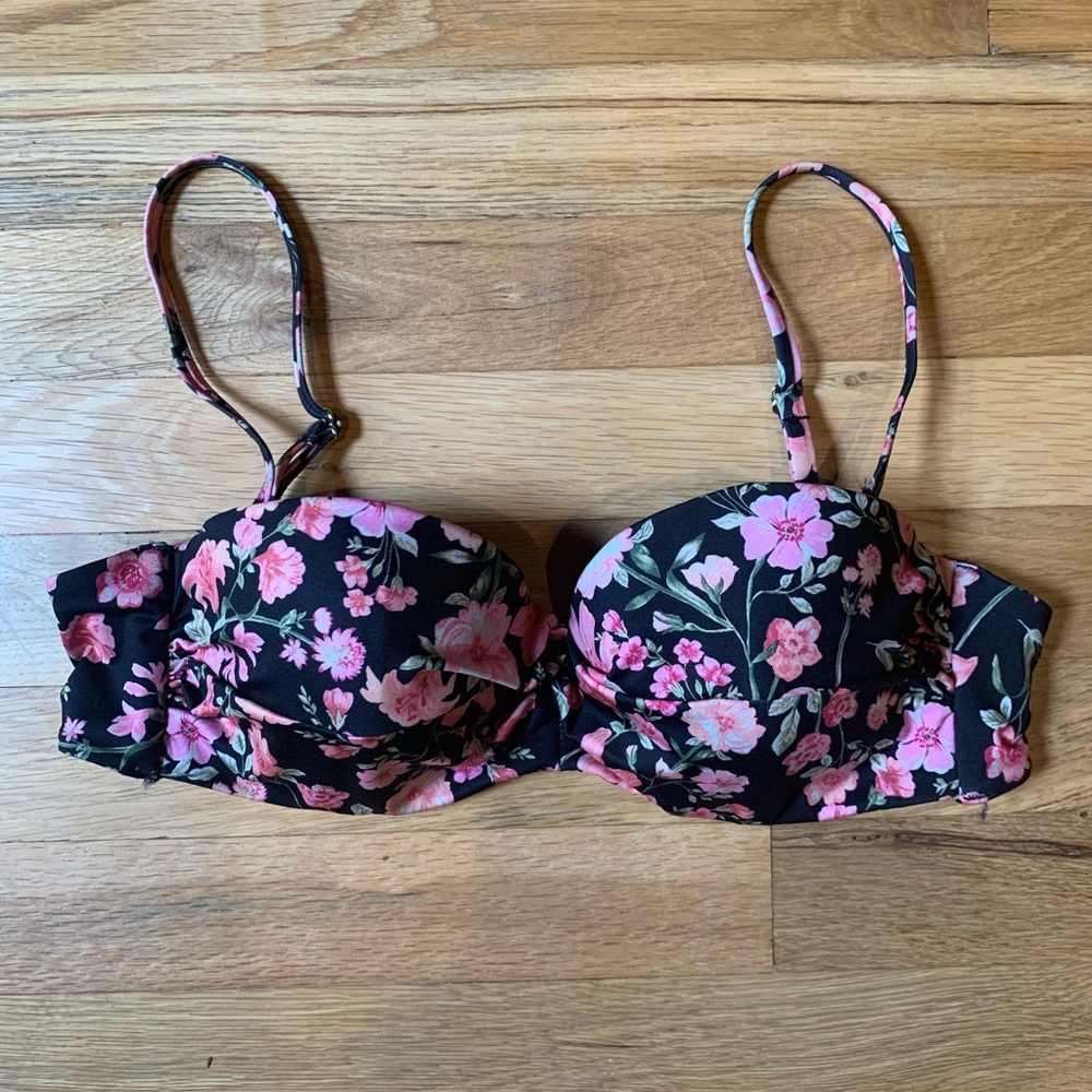 Floral wire bikini top